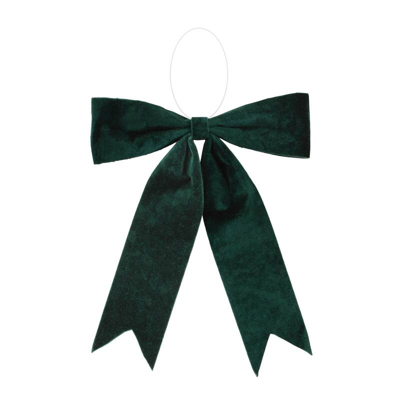 Polyester Holiday Bows with Clear Hanger for Christmas Decor Set of 2