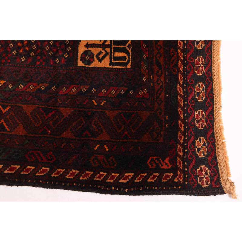 ECARPETGALLERY Hand-knotted Teimani Black, Dark Brown Wool Rug - 3'8 x 6'7