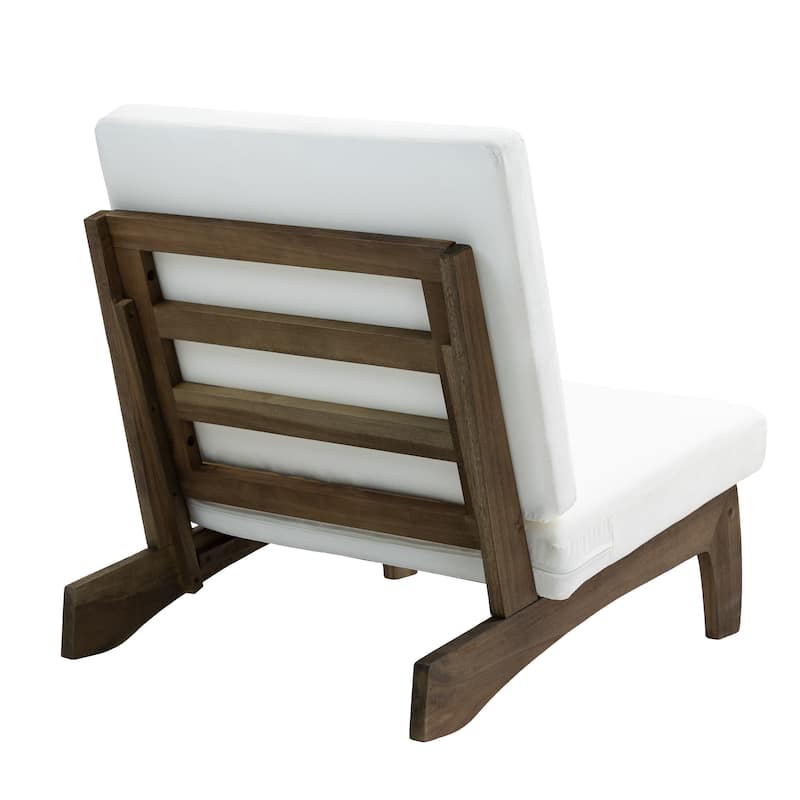 Outdoor Furniture Teak Wood Armless Loveseat Sofa With Cushion