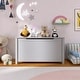 preview thumbnail 2 of 20, 32 Inch Kids Wooden Toy Box Storage with Safety Hinged Lid Grey - 31.5'' W x 13'' D x 16.7'' H