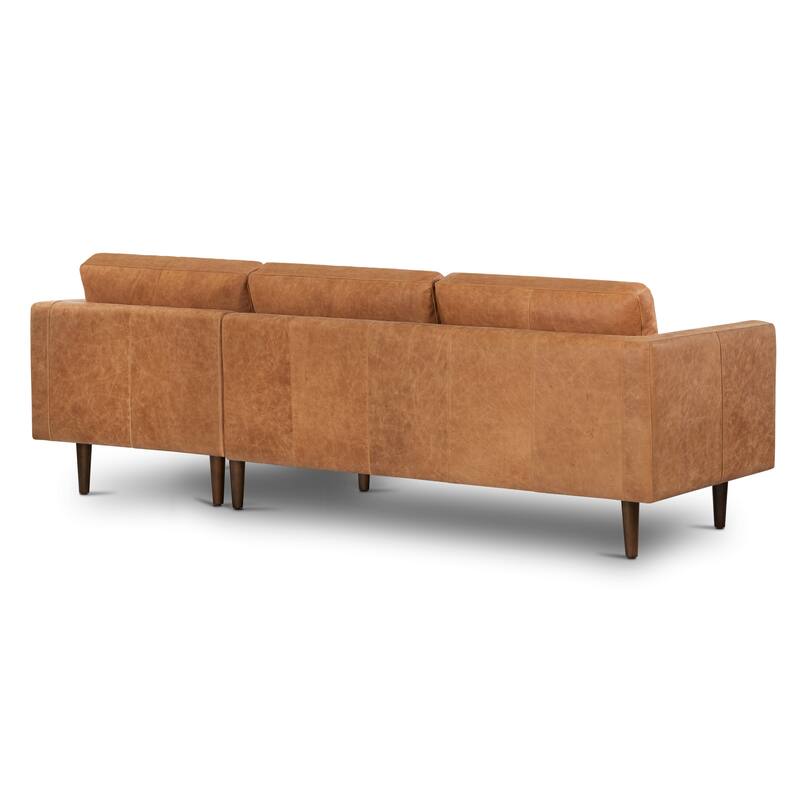 Poly & Bark Napa 104.5" Right-facing Sectional Sofa - Full Grain Genuine Italian Leather