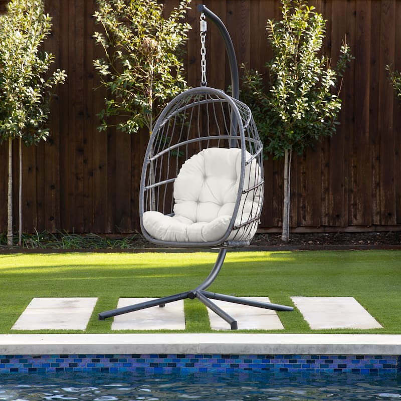 Sorra Home Sunbrella Egg Chair Cushion (Cushion Only) - 27 x 44 x 4 inches - Canvas Natural