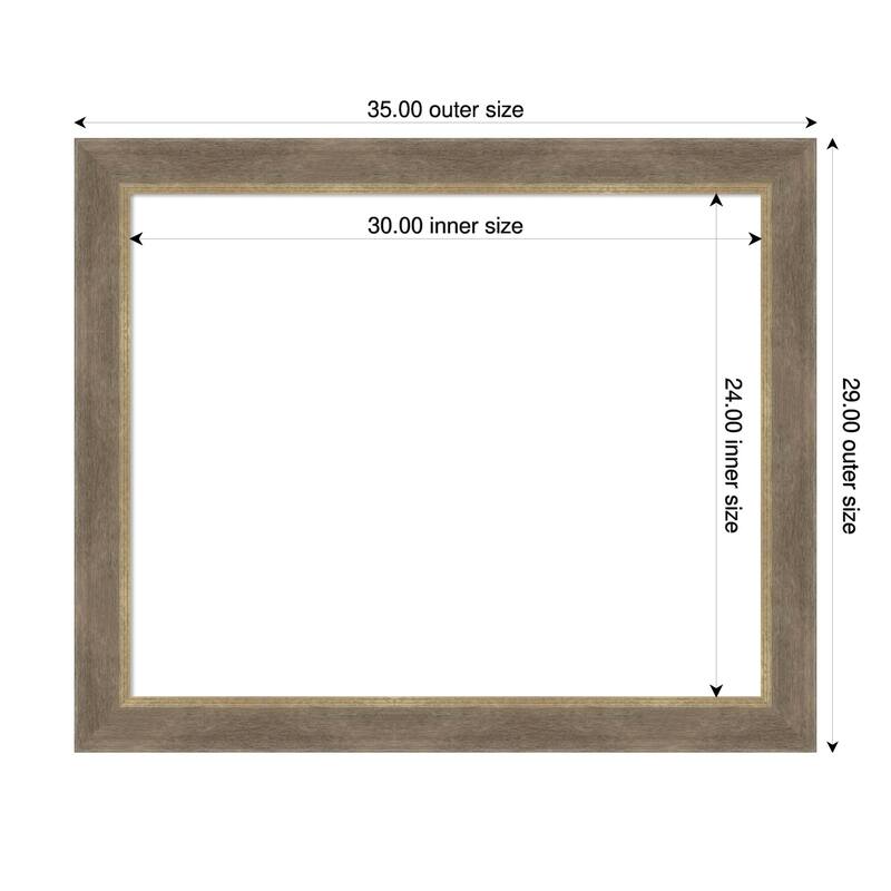 Driftwood Tan Framed Dry Erase Magnetic Board - 35 x 29 in