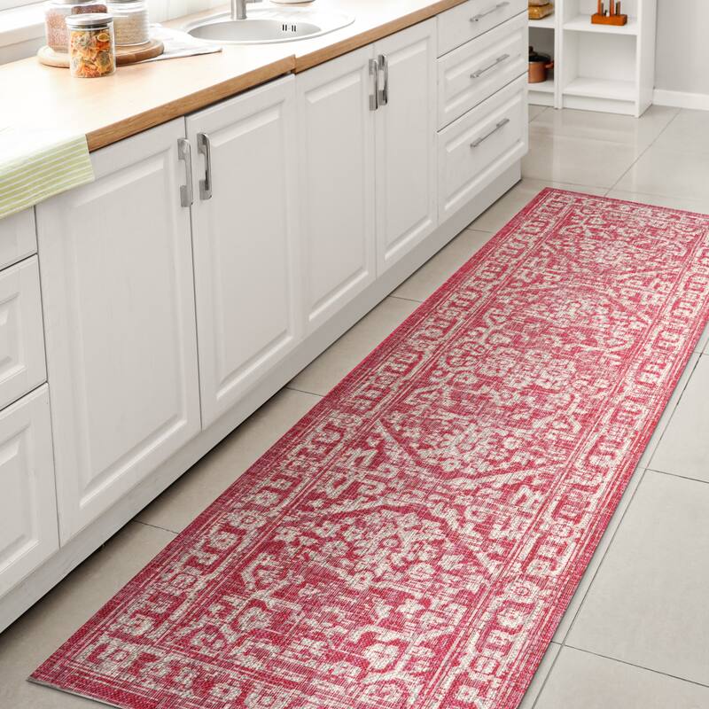 JONATHAN Y Medallion Textured Weave Indoor/Outdoor Area Rug