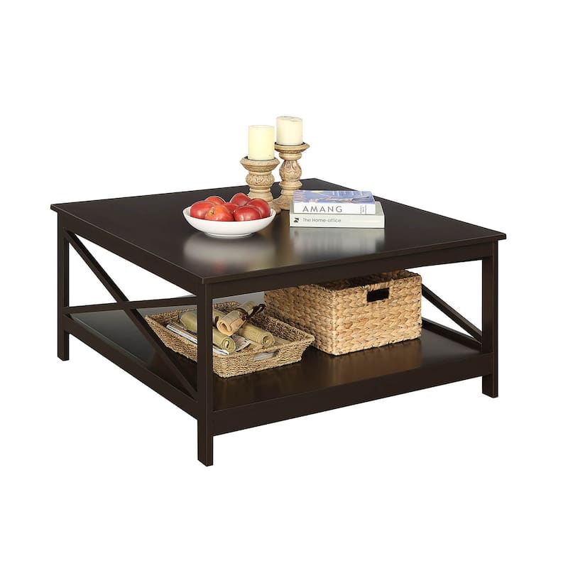Convenience Concepts Oxford 36" Square Coffee Table with Shelf