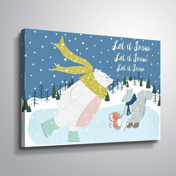 slide 2 of 4, ArtWall Wintry Night Gallery Wrapped Canvas