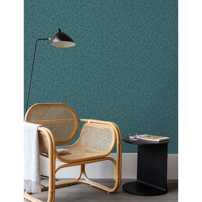 Advantage Larimore Blueberry Faux Fabric Wallpaper