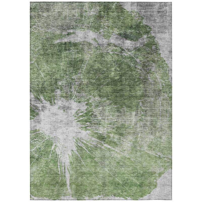 Machine Washable Indoor/ Outdoor Chantille Modern Tree Grain Rug