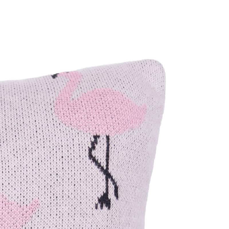 10" x 10" Flamingo Knitted Throw Pillow