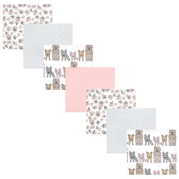slide 1 of 1, Hudson Baby Infant Girl Cotton Flannel Receiving Blankets Bundle, Wild Forest Pink, One Size - Wild Forest Pink - One Size One Size - Wild Forest Pink
