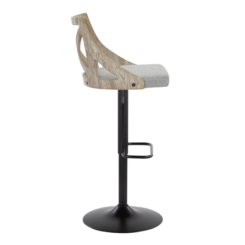 The Gray Barn Charlotte Adjustable Bar Stool with Rounded Rectangular Footrest (Set of 2)