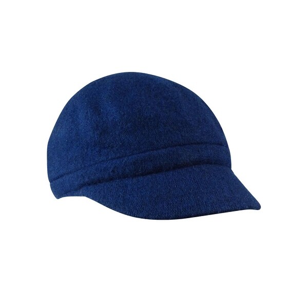 August Accessories Women's Wool Blend Melton Solid Modboy Hat - Black - os