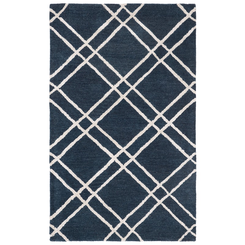 SAFAVIEH Handmade Himalaya Beadwork Modern Wool Rug - 2' x 3' - Navy/Silver