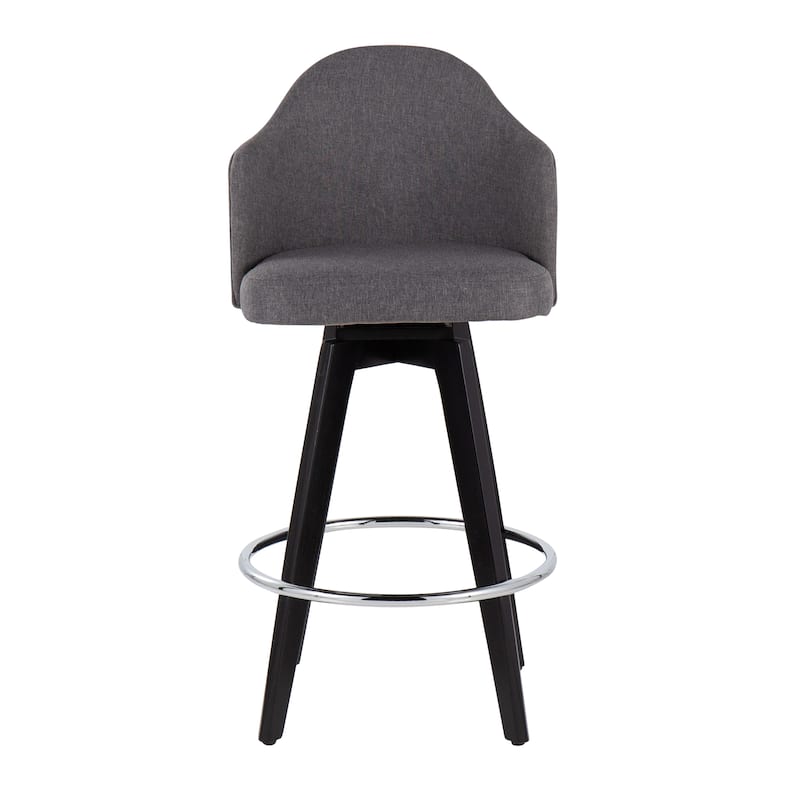 Carson Carrington Valsatra 26" Upholstered Counter Stool with Black Wood Base (Set of 2)