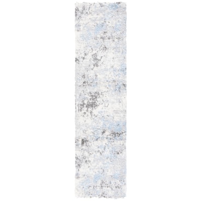 SAFAVIEH Lindsay Shag Nancie Modern Abstract 2-inch Thick Rug - 2'2" x 8' Runner