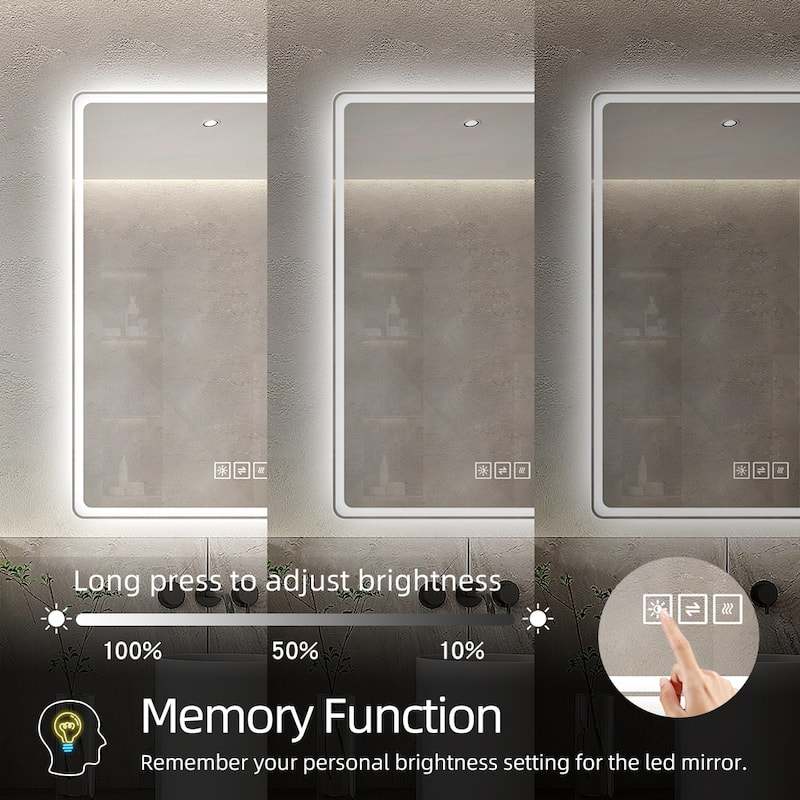 48"*32" Bathroom Mirror w/Led Lights,Anti-Fog Lighted Vanity Mirrors