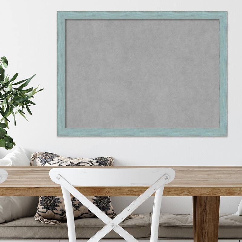 Framed Magnetic Board, Sky Blue Rustic