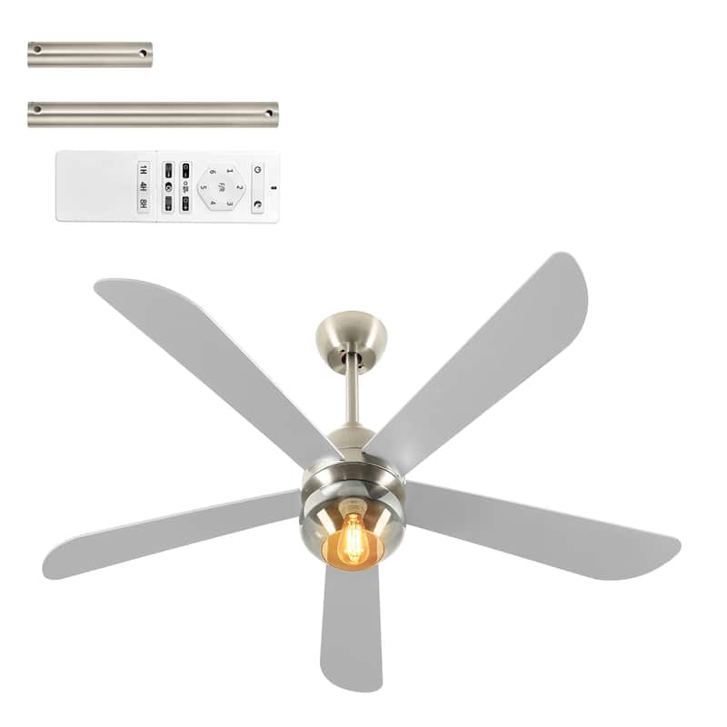 Moasis 42 to 52 Inch Ceiling Fan with Glass Light Shade and Remote Control