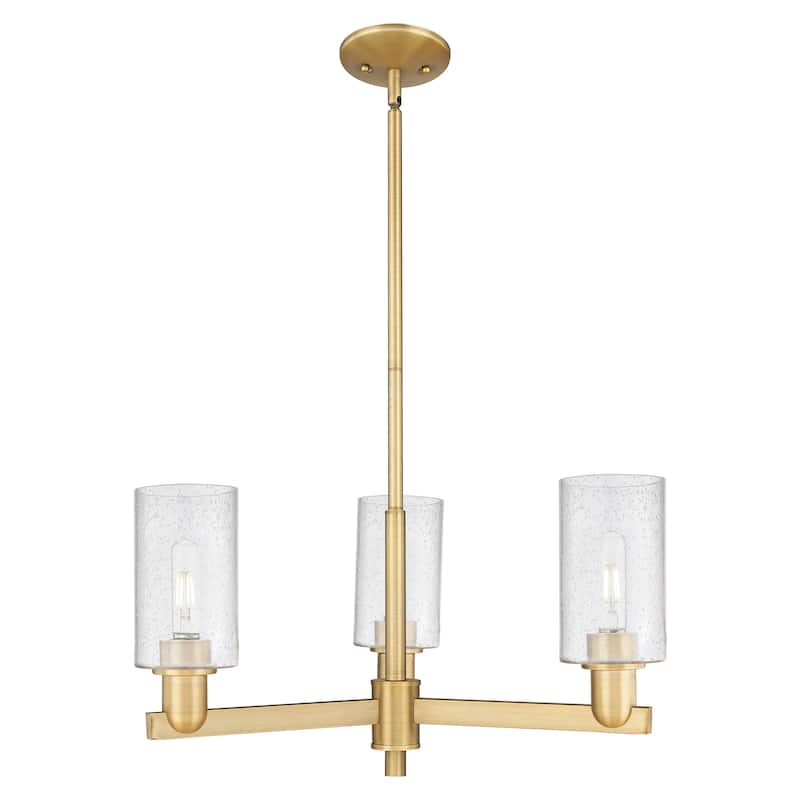 Innovations Lighting Endless Possibilities Arcadia - Clymer - 3 Light 26" Stem Hung Chandelier - Brushed Brass/Seedy