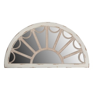 Distressed Wood Window Pane Mirror (halfmoon) - Bed Bath & Beyond ...