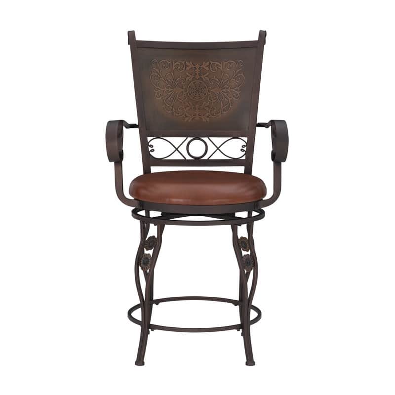 Aberdeen Stamped Back Big and Tall Counter Stool with Arms