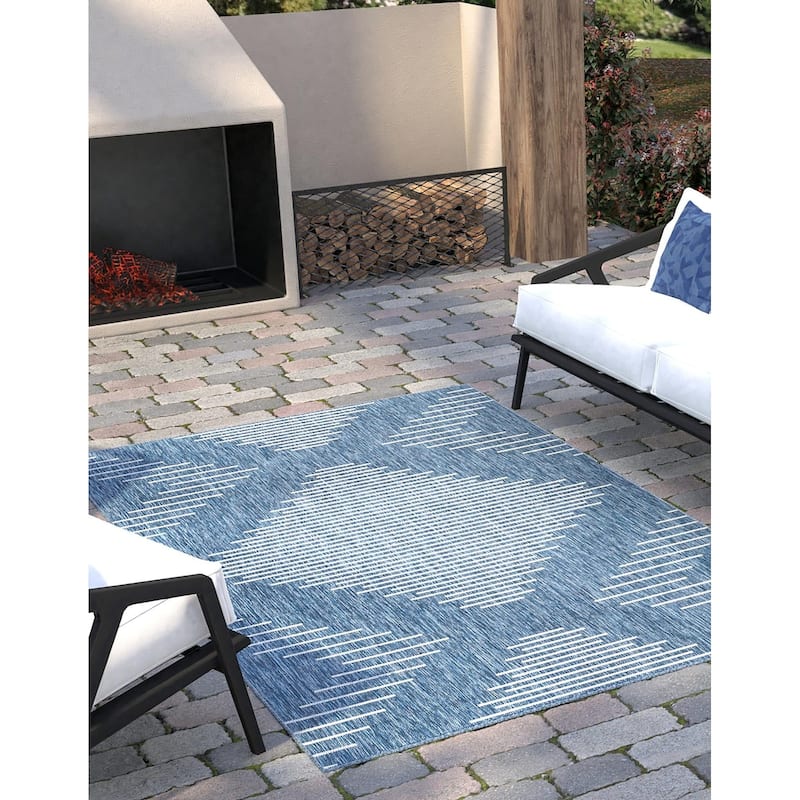 Outdoor Ucul Collection Area Rug - Blue - 9'10"x13'