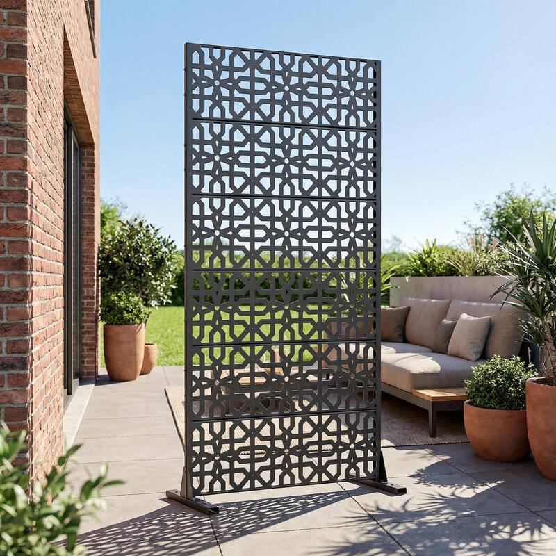 Dovelina 72'' x 47'' Privacy Metal Screen Fence Panel