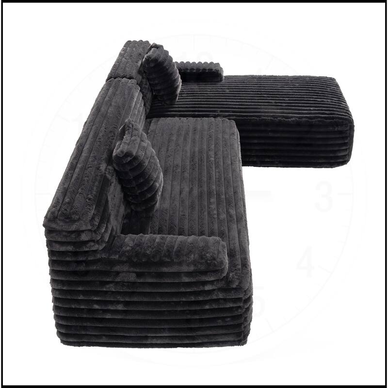 110" Cloud Sectional Sofa Upholstered Free-combined