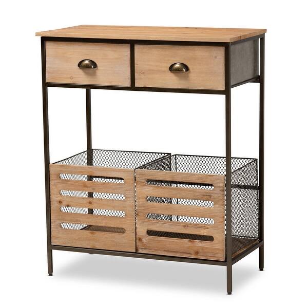Abram Modern Industrial 2 Drawer Multipurpose Kitchen Cabinet On Sale Overstock 31980125