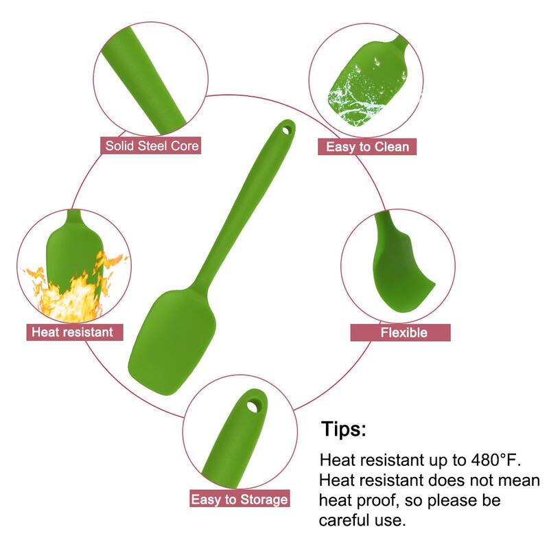 4 Pcs Silicone Heat Resistant Non-scratch Turners Non Sticky Spatula