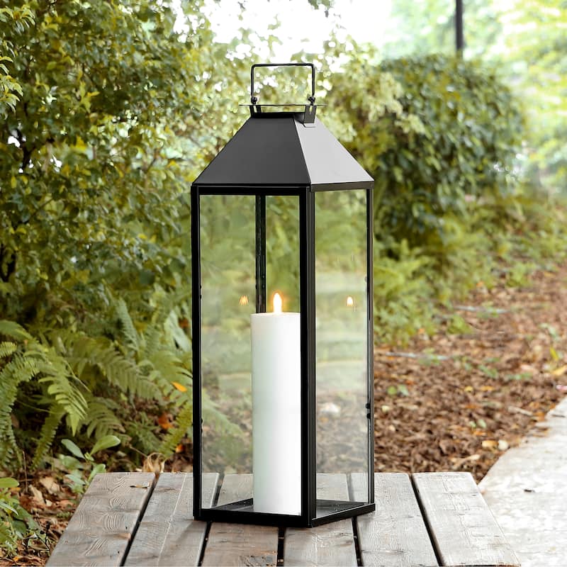 SAFAVIEH Kiera 25-inch Outdoor Lantern - 8 In. W x 8 In. D x 26 In. H - 8Wx8Dx26H