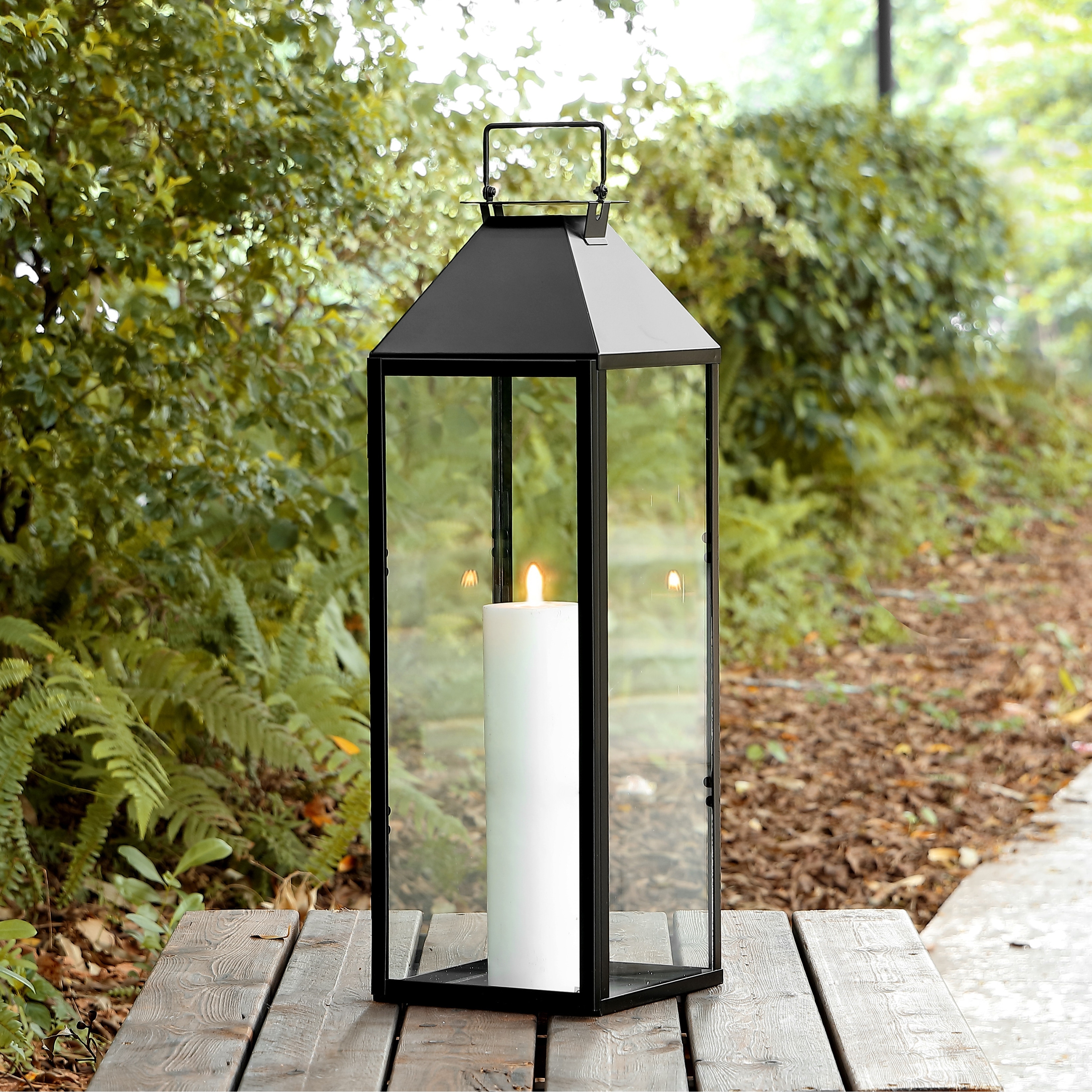 Safavieh PLT4057A Ruane Outdoor Lantern, Black