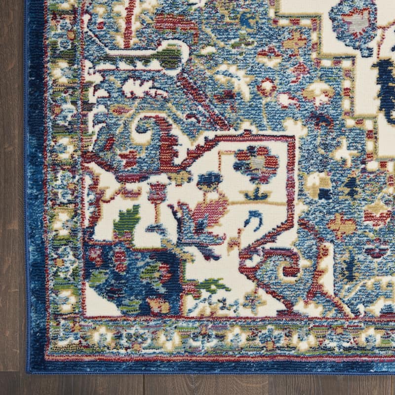 Hosu Power Loomed Distressed Floral Non Skid Area Rug By HomeRoots - 118' X '94' X '0.5