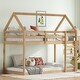 preview thumbnail 12 of 48, Low Height Design Wood House Roof Bunk Bed,Twin over Twin House-Shaped-Bunk Bed