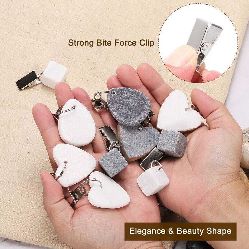 8PCS Marble Water-Drop Shape Tablecloth Weights with Metal Clip