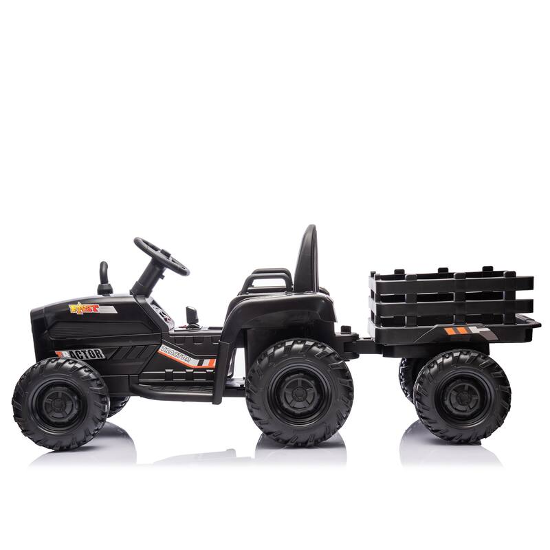 Ride on Tractor,Trailer,24VBattery Powered Electric Toy,200w*2motor 1.86-4.97MPH,Remote Control,3 speed adjustable,LED,safe belt