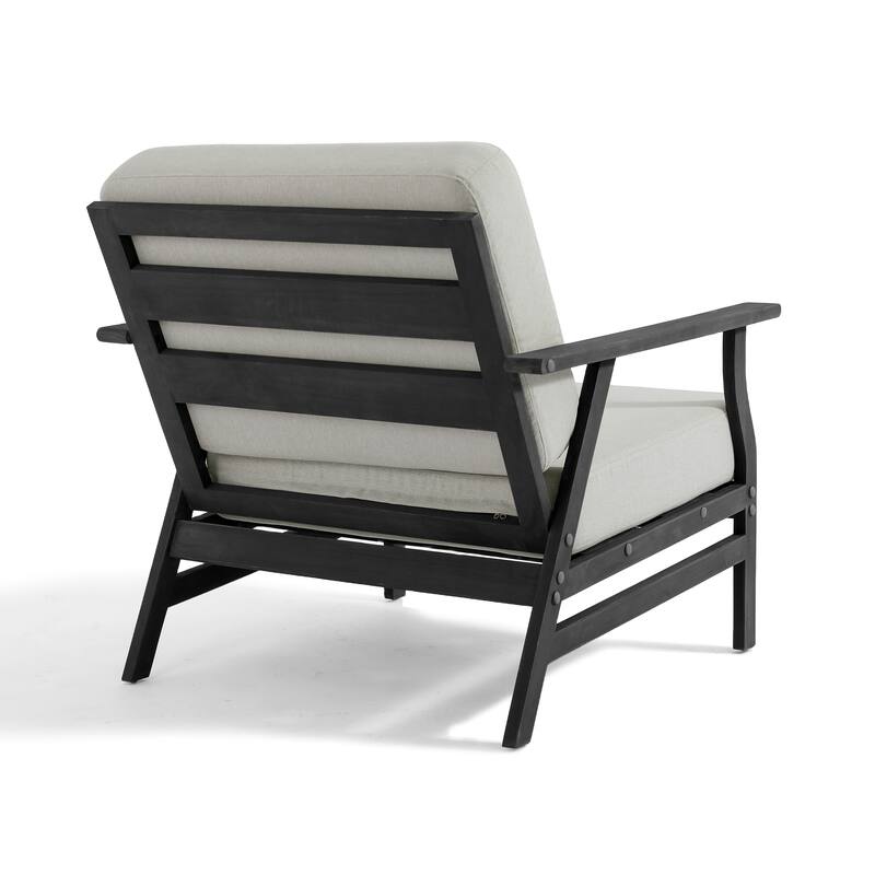 Outdoor 2 Set Teak Wood Club Chairs Set with Cushion