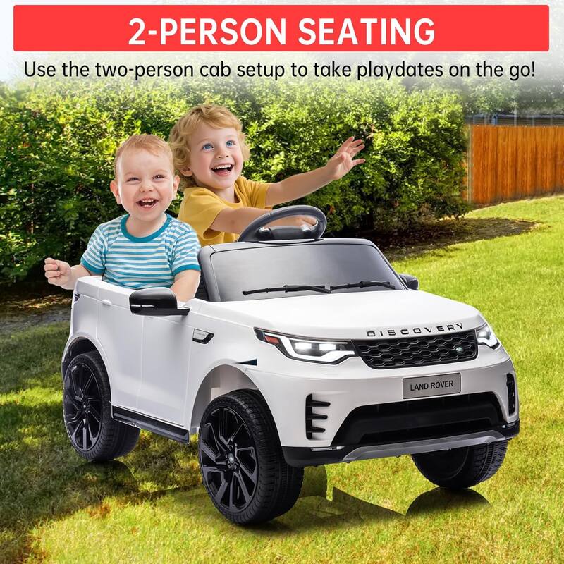 12V Kids Ride On Car,Licensed Land Rover Style, 4.5Ah Battery, 2 Motors, 3 Speed Modes, Safety Features