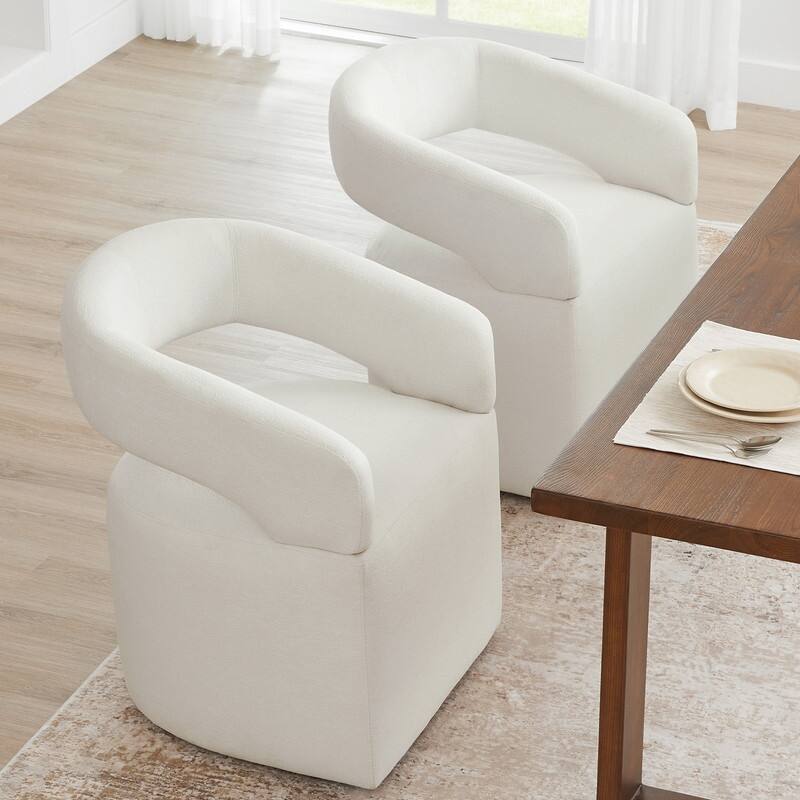 Spruce & Spring Parker Modern Mobile Dining Chair with Casters & Open Back