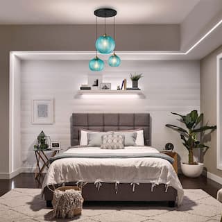 Farmhouse kitchen island lights blue hanging lighting glass, metal pendant lights