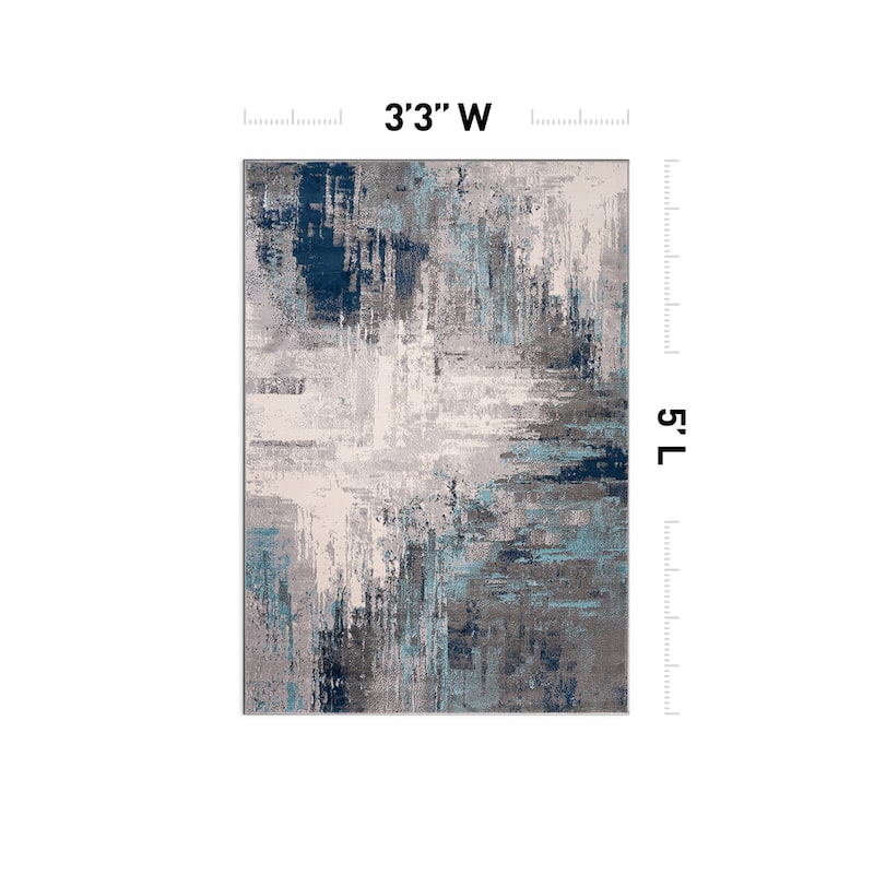 World Rug Gallery Bari Contemporary Abstract Art Area Rug