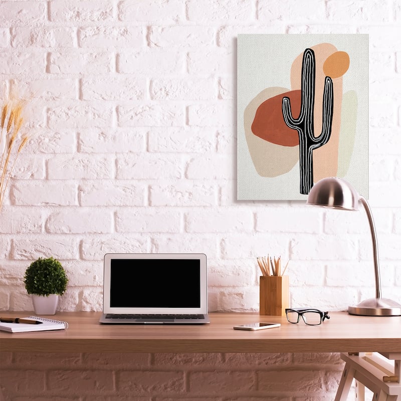 Stupell Western Terracotta Abstract Desert Cactus Plant Canvas Wall Art