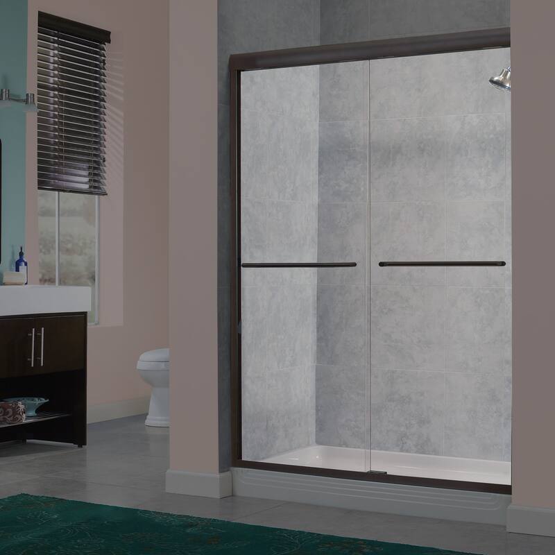 Miseno 72" High x 46-48" Wide Sliding Framed Shower Door with 1/4"