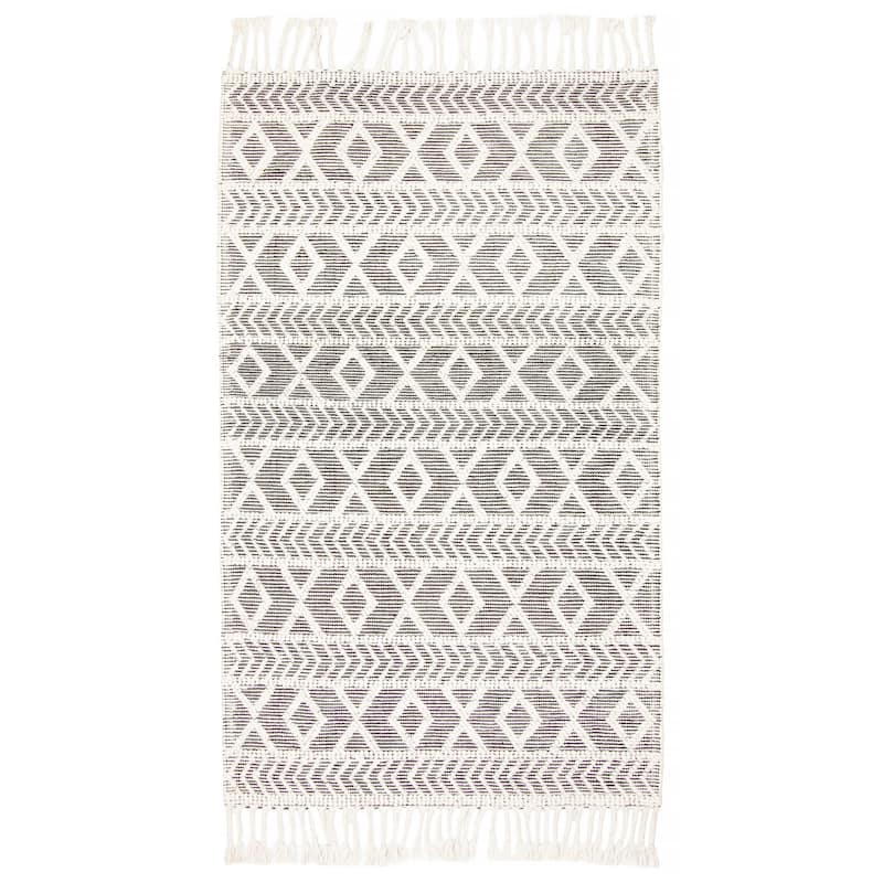 ECARPETGALLERY Braid weave Sienna Black Wool Rug - 4'11 x 8'3 - Black - 4'11 x 8'3