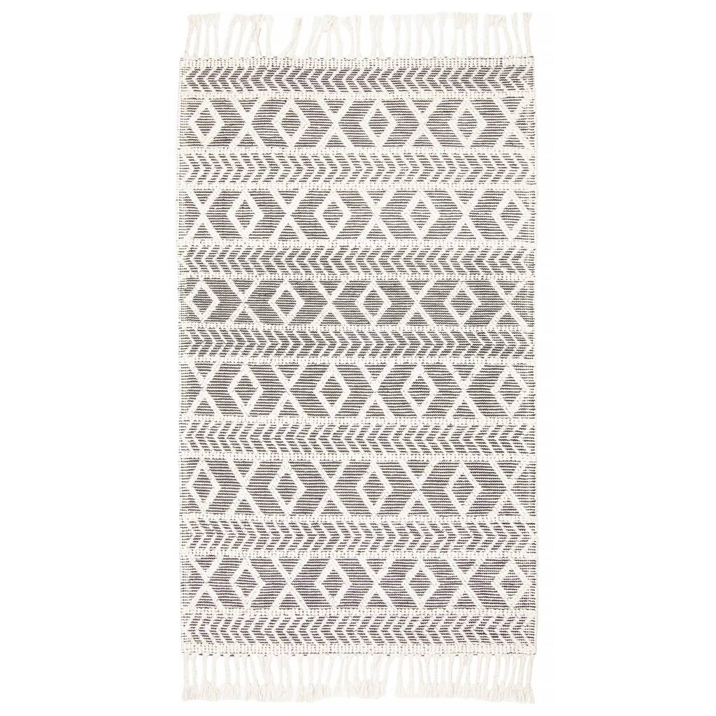 ECARPETGALLERY Braid weave Sienna Black Wool Rug - 4'11 x 8'3