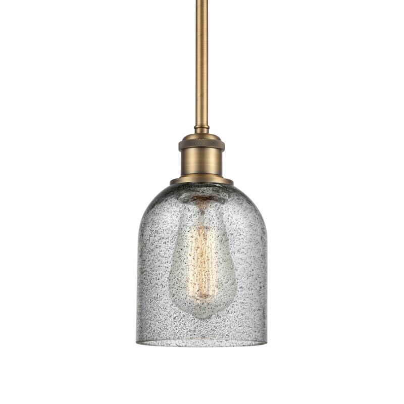 Innovations Lighting 516-1S-10-5 Caledonia Pendant Caledonia 5" Wide - Charcoal / Brushed Brass