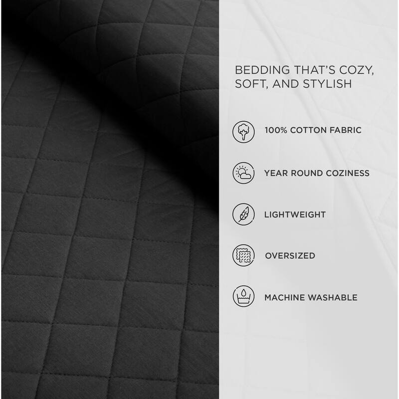 Copper Grove Balm Diamond Oversized Cotton 3-piece Quilt Set