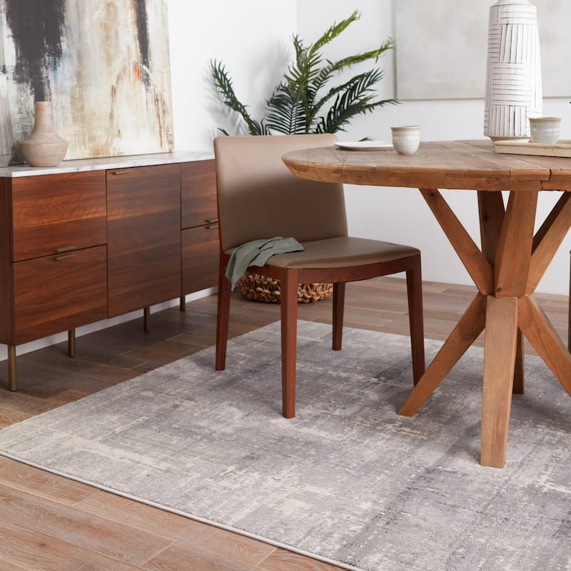 Lavato Abstract Light Gray/ Cream Area Rug