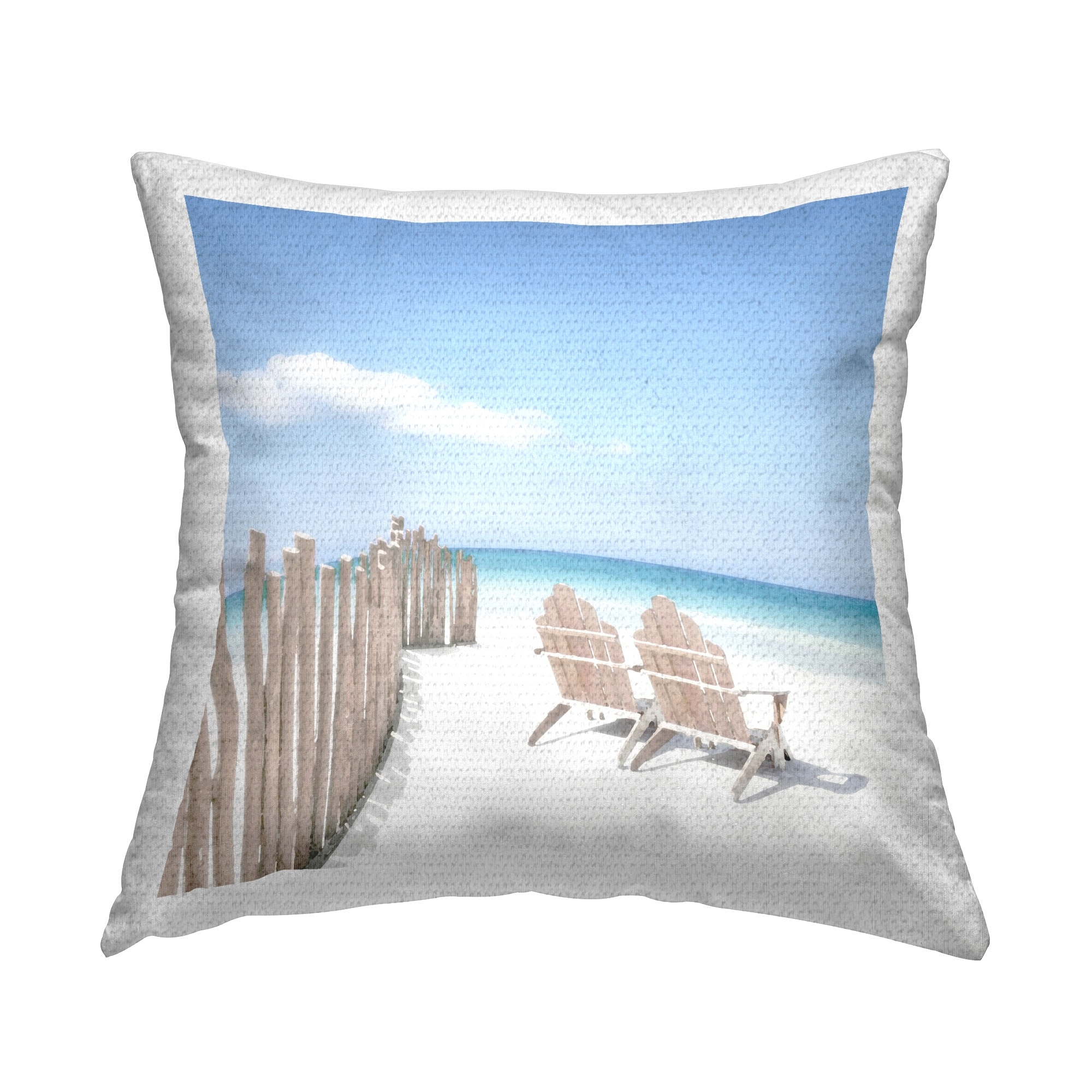 Stupell Beach Chairs Scene Printed Outdoor Throw Pillow Design by Noah Bay
