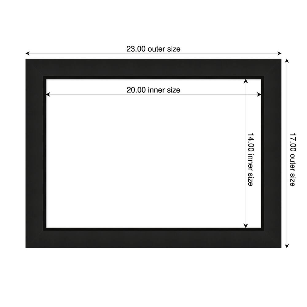 Amanti Art Midnight Black Narrow Framed Dry Erase Magnetic Board